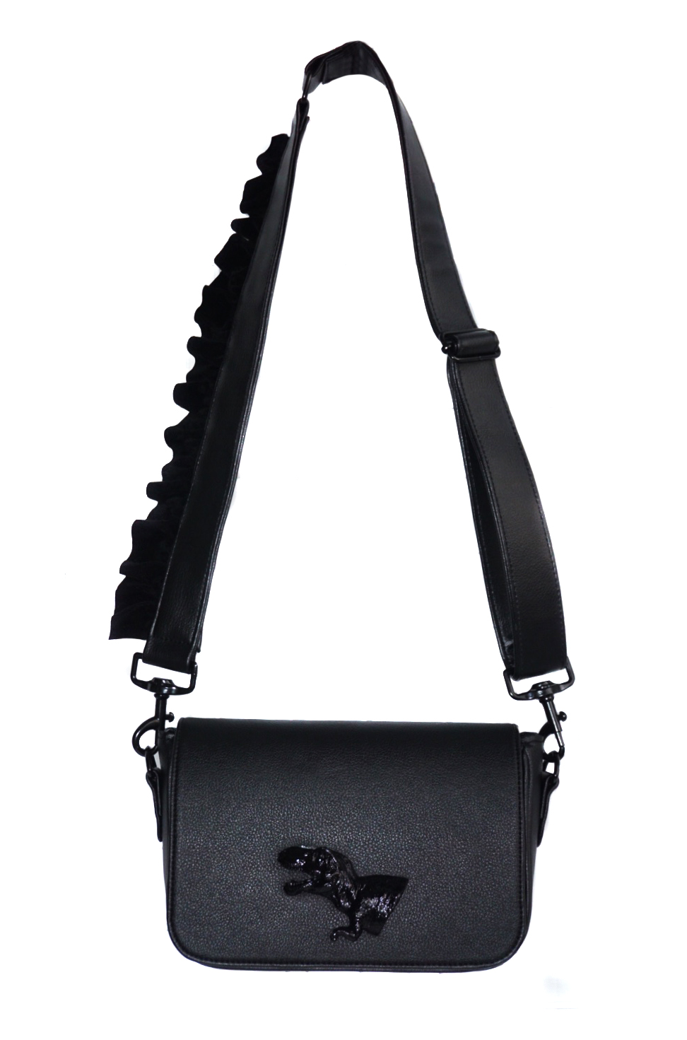 Mannequin Plastic Dino Flap Black Bag